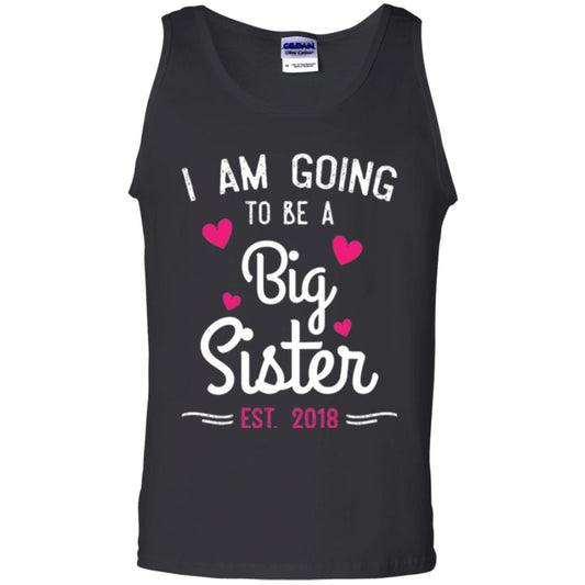 Family T-shirt I Am Going To Be A Big Sister Estimated 2018 Black