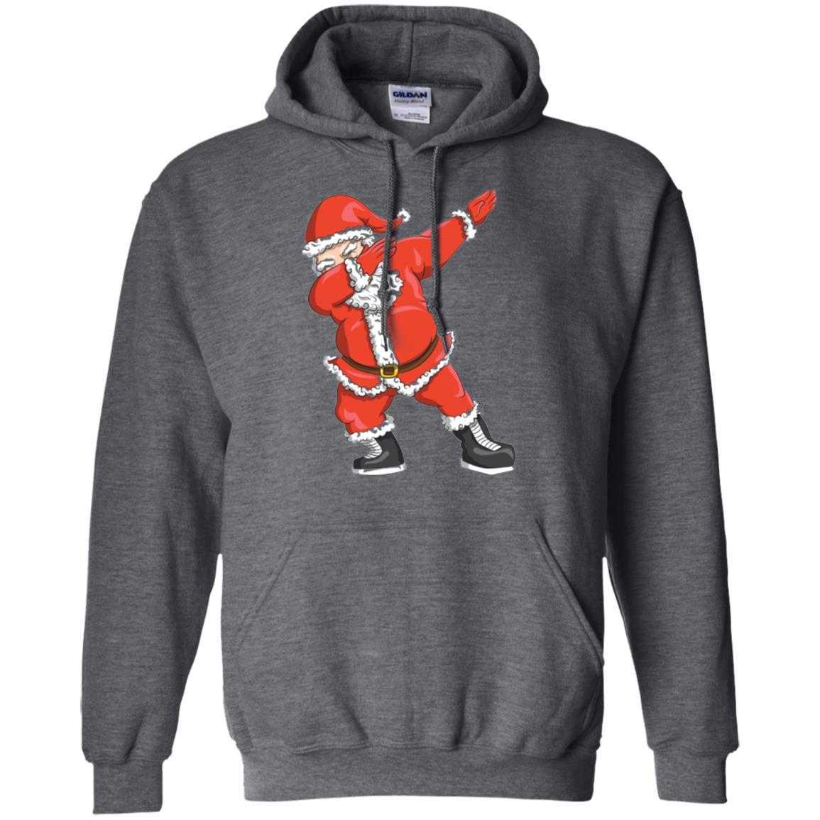 Funny Christmas T-shirt Dabbing Santa Claus Dark Heather
