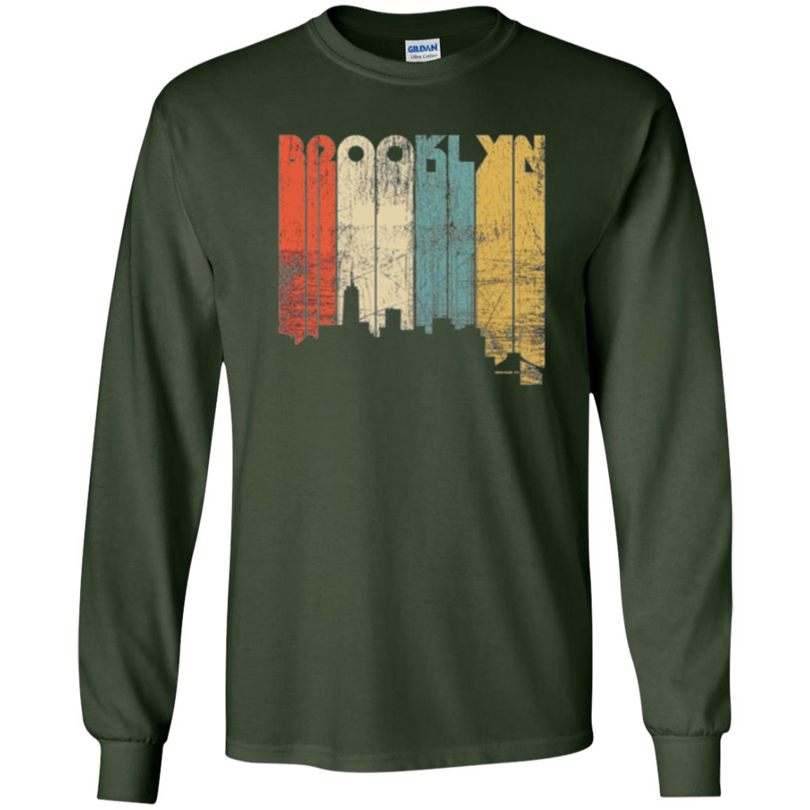 Brooklyn City New York State Vintage T-shirt Forest Green