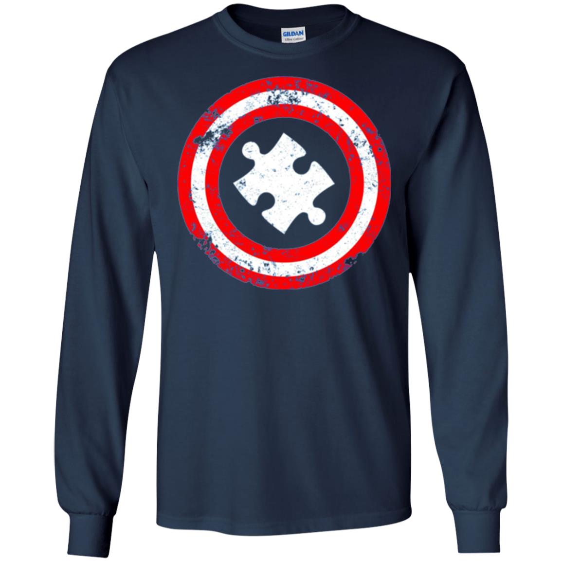 Captain Autism Superhero T-shirt Autism Awareness Navy