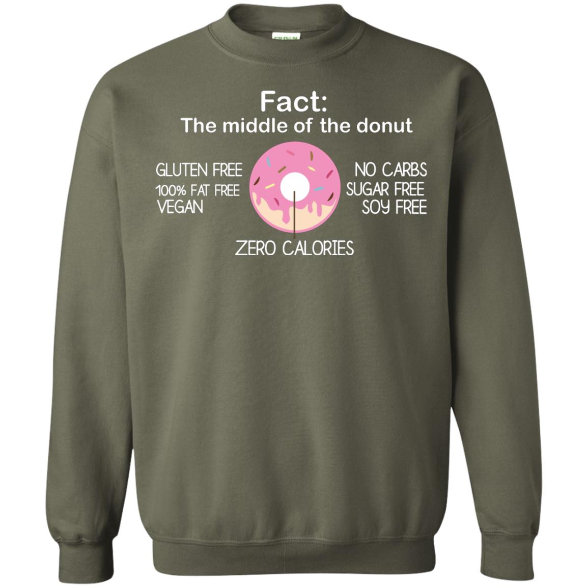 Fact The Middle Of The Donut Zero Calories Shirt Military Green