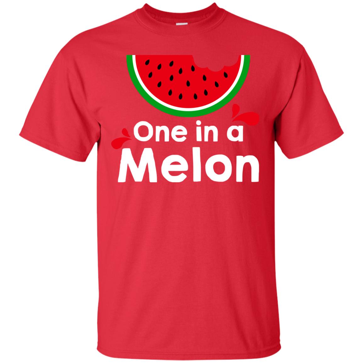 One In A Melon Watermelon Funny Fruit Pun Shirt Red