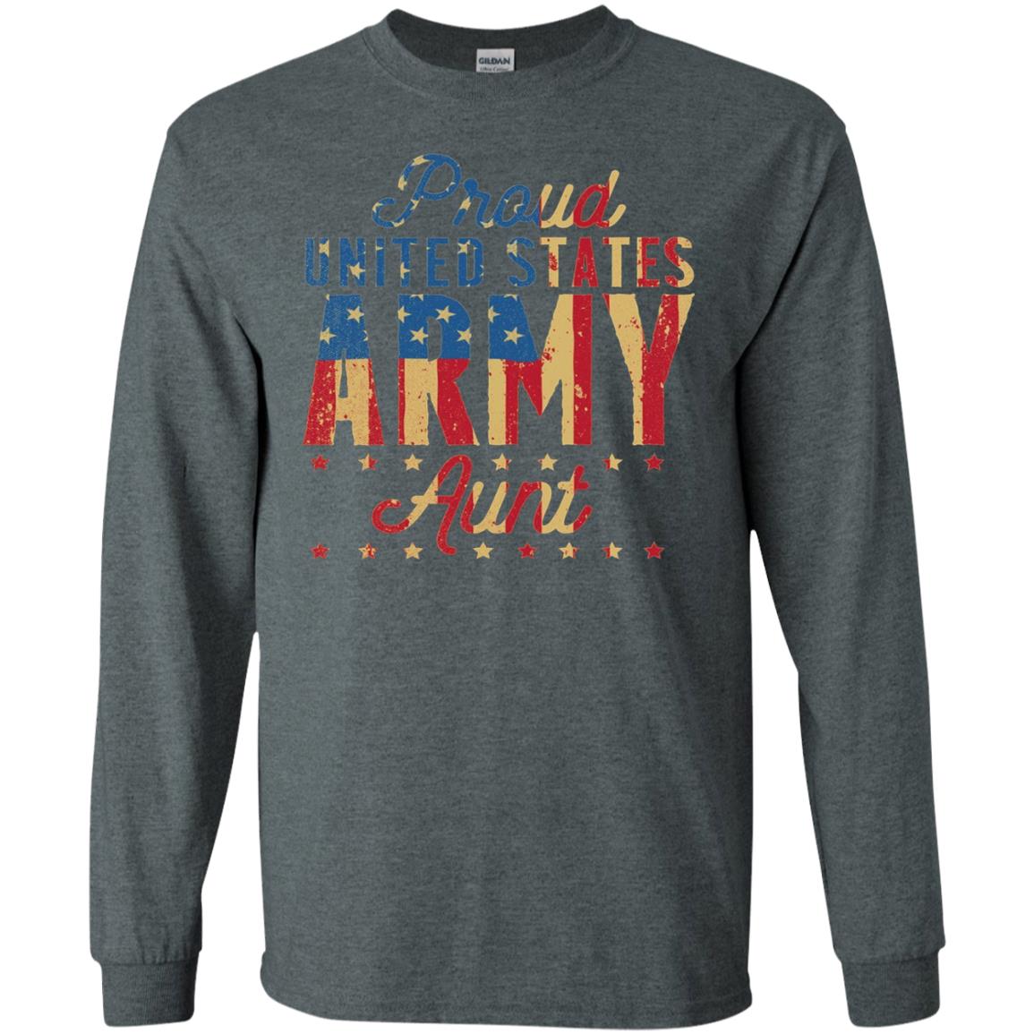 Proud United States Army Aunt Us Shirt Dark Heather