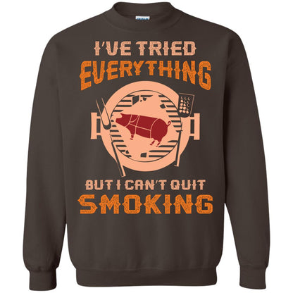 I Can’t Quit Smoking Barbecue Party T-shirt Dark Chocolate
