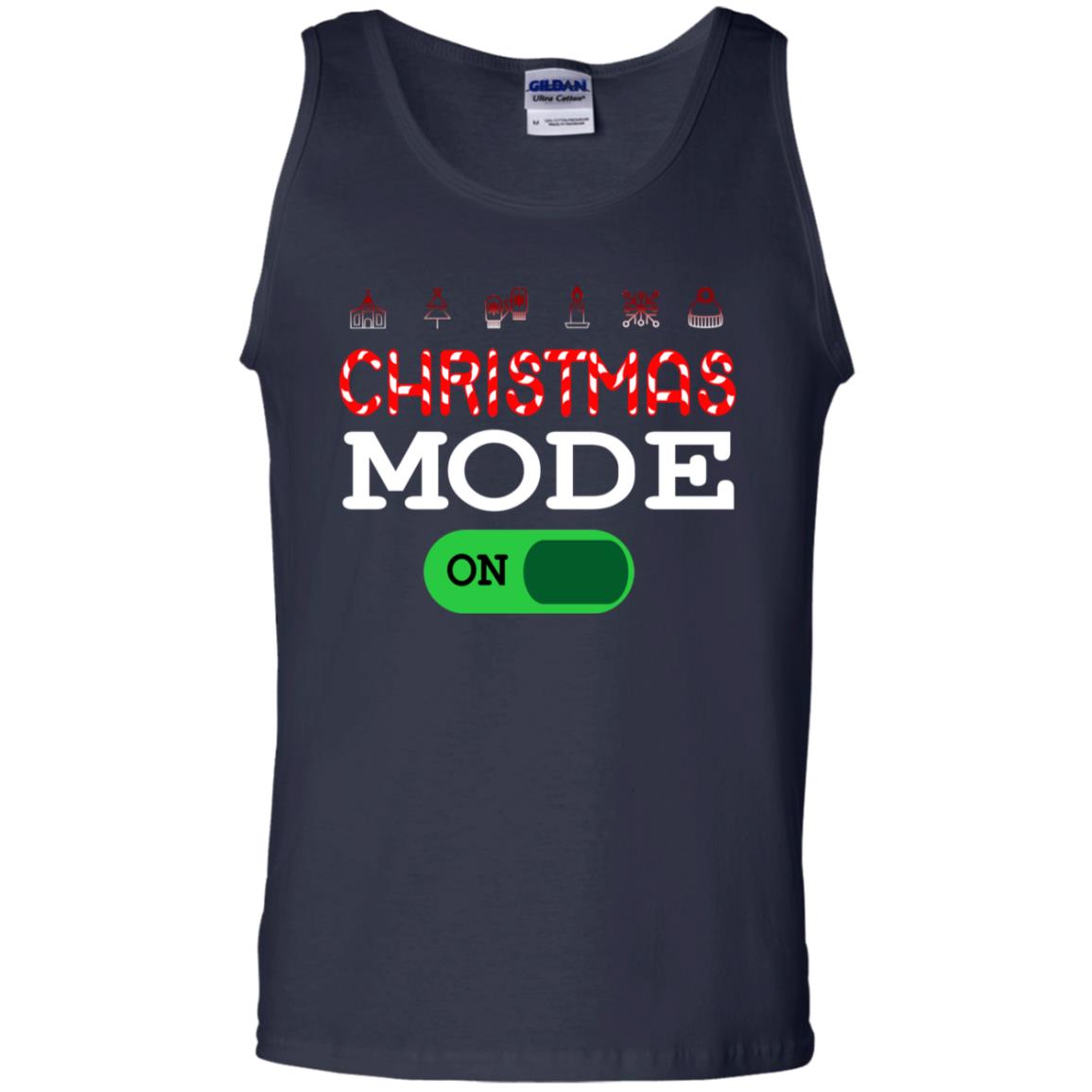Mode On Christmas X-mas Gift Shirt For Mens Womens Kids Navy