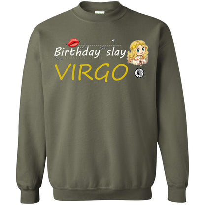 Cute Virgo Girl Birthday Lip Slay T-shirt Military Green
