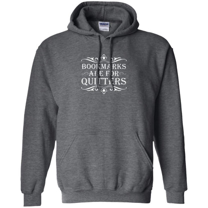 Bookworm T-shirt Bookmarks Are For Quitters Dark Heather