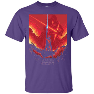 Film T-shirt Star Wars Last Jedi Rey Saber Reach Red Poster