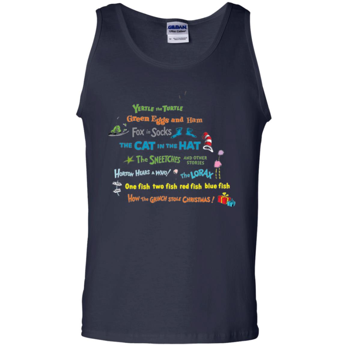 Dr. Seuss Book Title National Wear Red Day T-shirt Navy