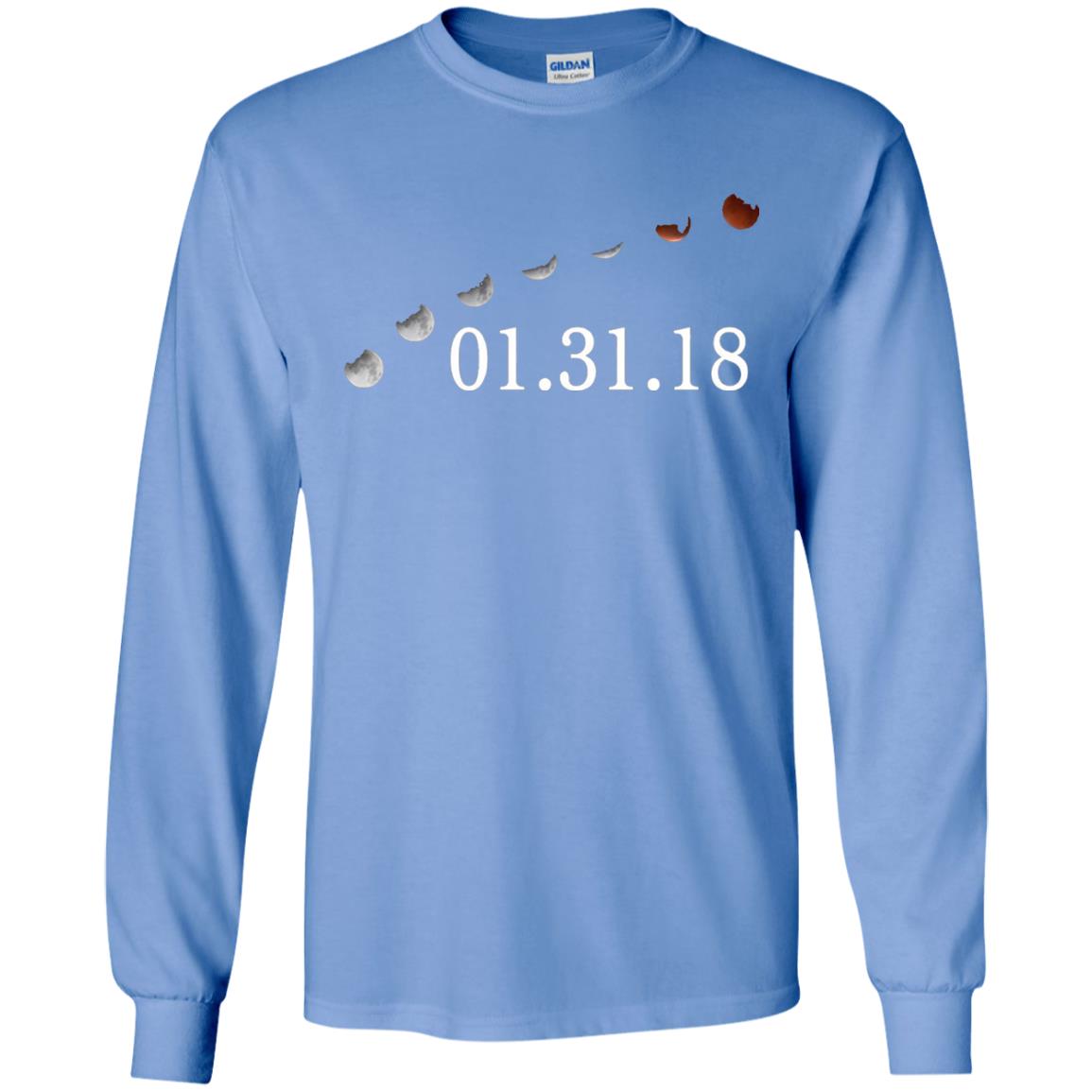 Usa Total Lunar Eclipse On January 31, 2018 T-shirt Carolina Blue