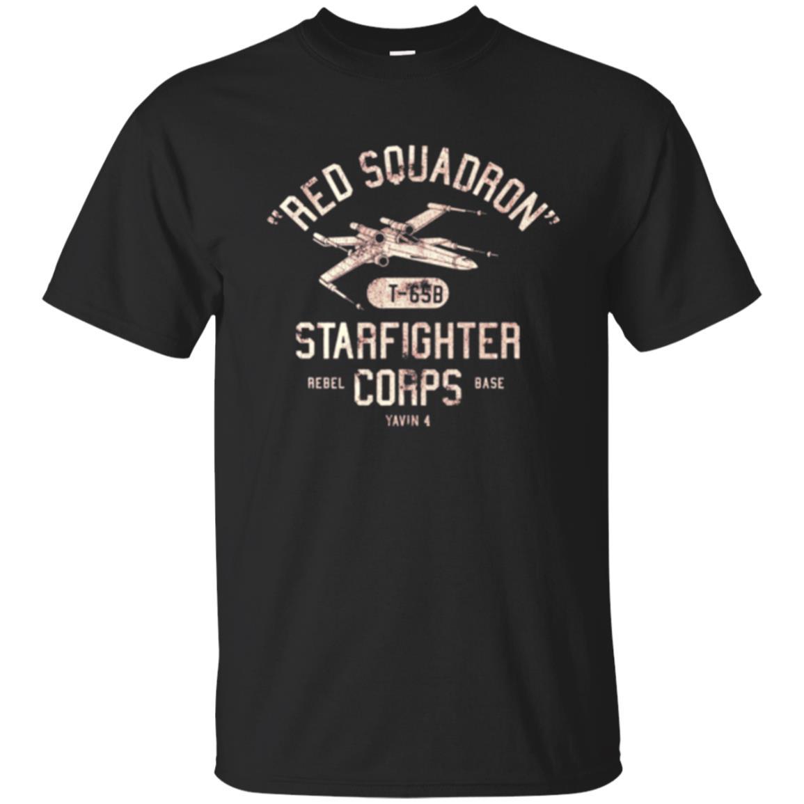 Film T-shirt Red Squadron T-65b Starfighter Rebel Corps Base Black