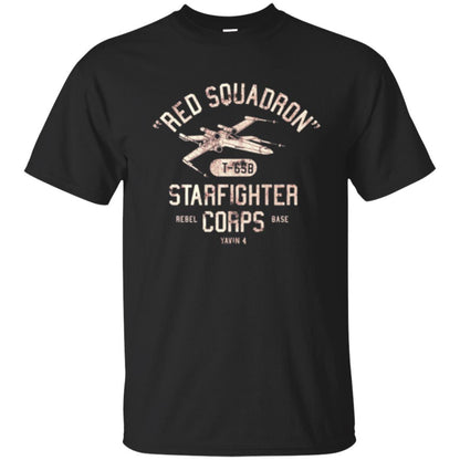 Film T-shirt Red Squadron T-65b Starfighter Rebel Corps Base Black