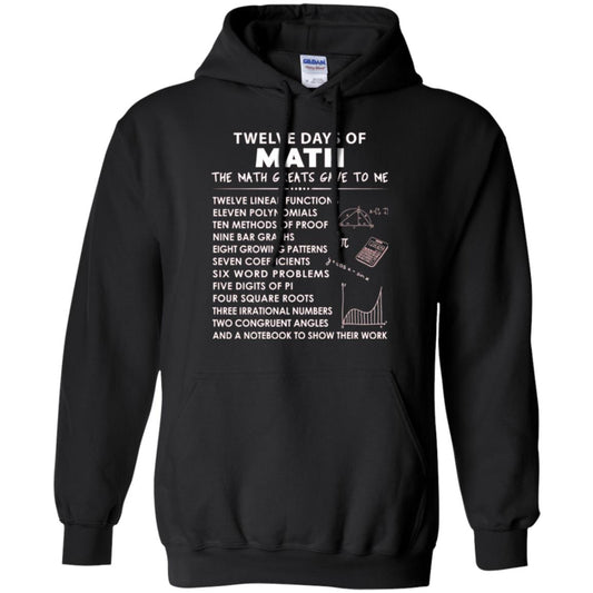 Math T-shirt Twelve Days Of Math Black