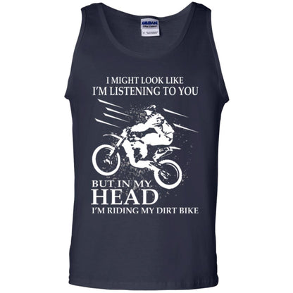 Funny Motocross T-shirt I_m Riding My Dirt Bike Navy