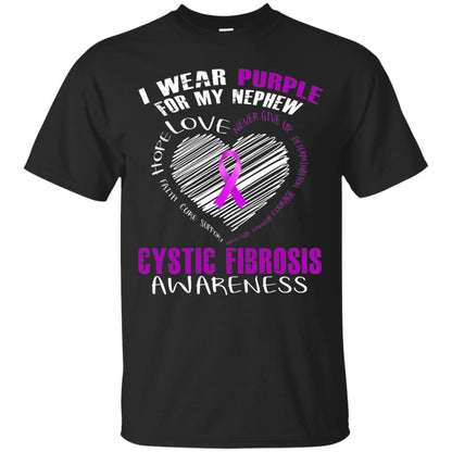 Cystic Fibrosis Awareness T-shirt I Wear Purple Black