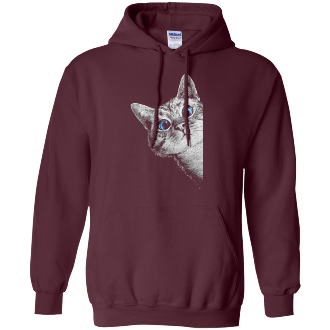 Cat Lovers T-shirt Cute Face Maroon