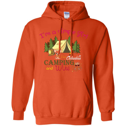 I’m A Simple Girl I Love Chihuahua Camping And Wine Shirt Orange