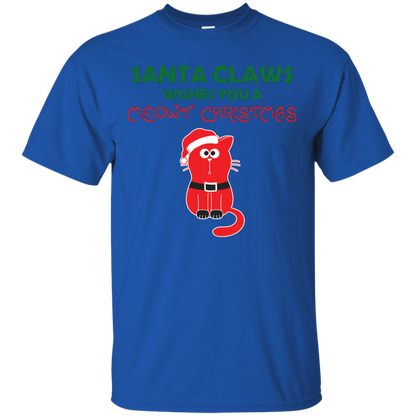 Christmas T-shirt Santa Claws Wishes You A Meowy Christmas Royal