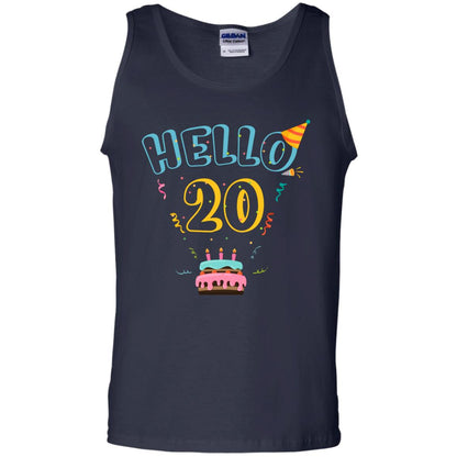 Hello 20 Twenty Years Old 20th 1998s Birthday Gift Shirt Navy