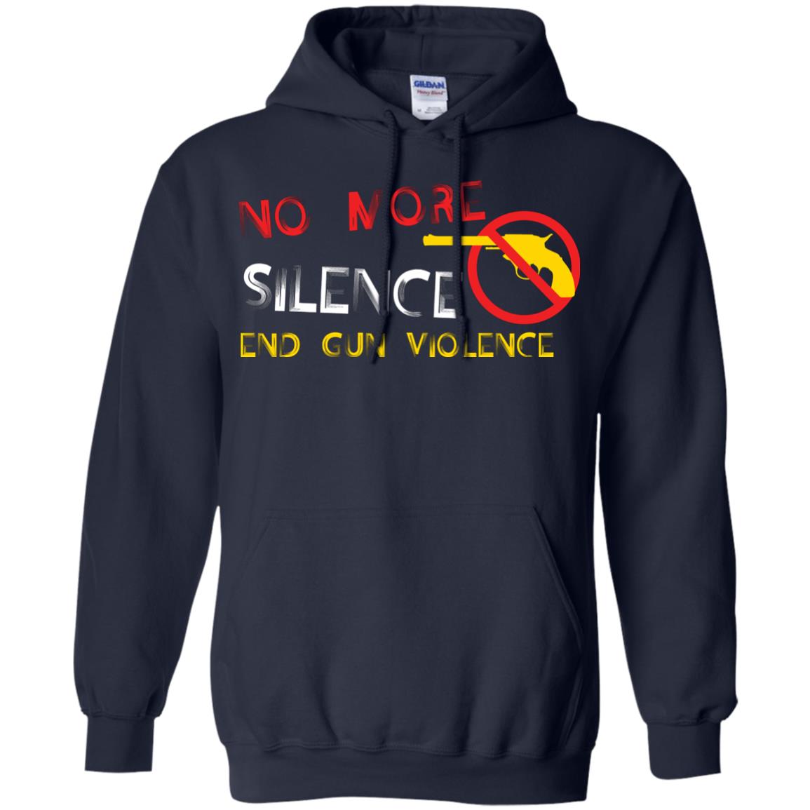 Anti Gun T-shirt No More Silence End Gun Violence Navy