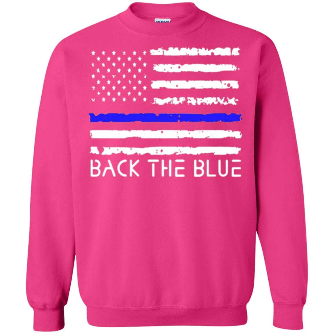 Thin Blue Line T-shirt Back The Blue Heliconia