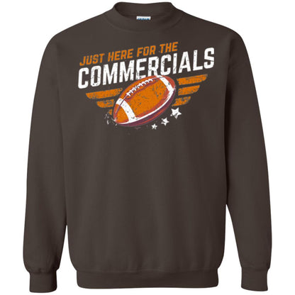 Football Lover T-shirt Just Here For The Commercials Dark Chocolate