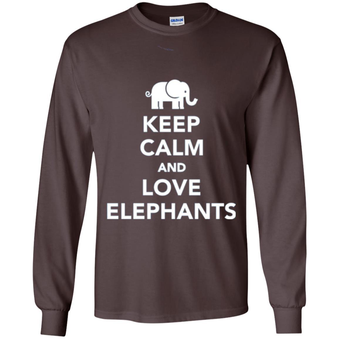 Elephant Lover T-shirt Keep Calm And Love Elephants T-shirt Dark Chocolate
