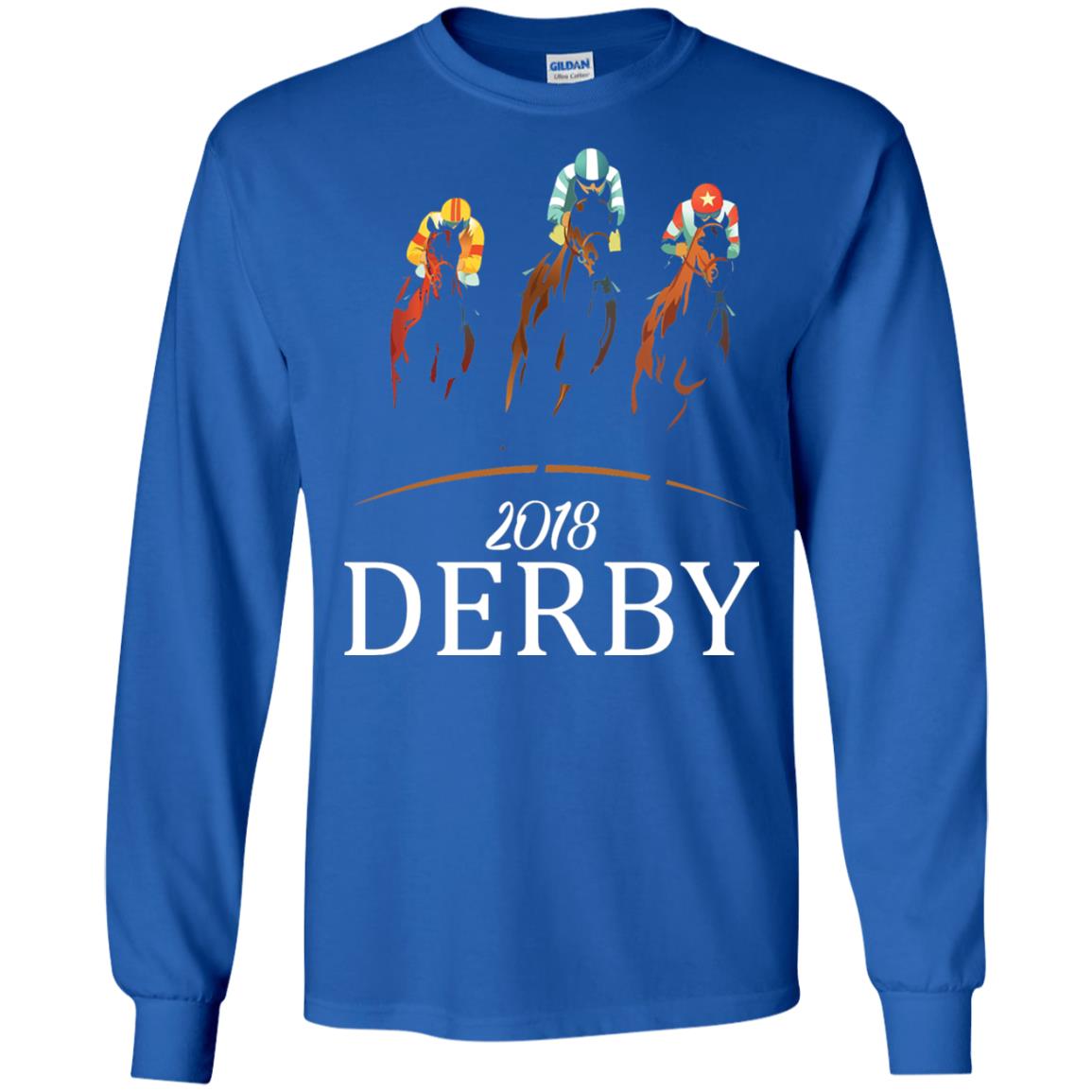 Derby 2018 Jockey Horse Racing T-shirt Royal