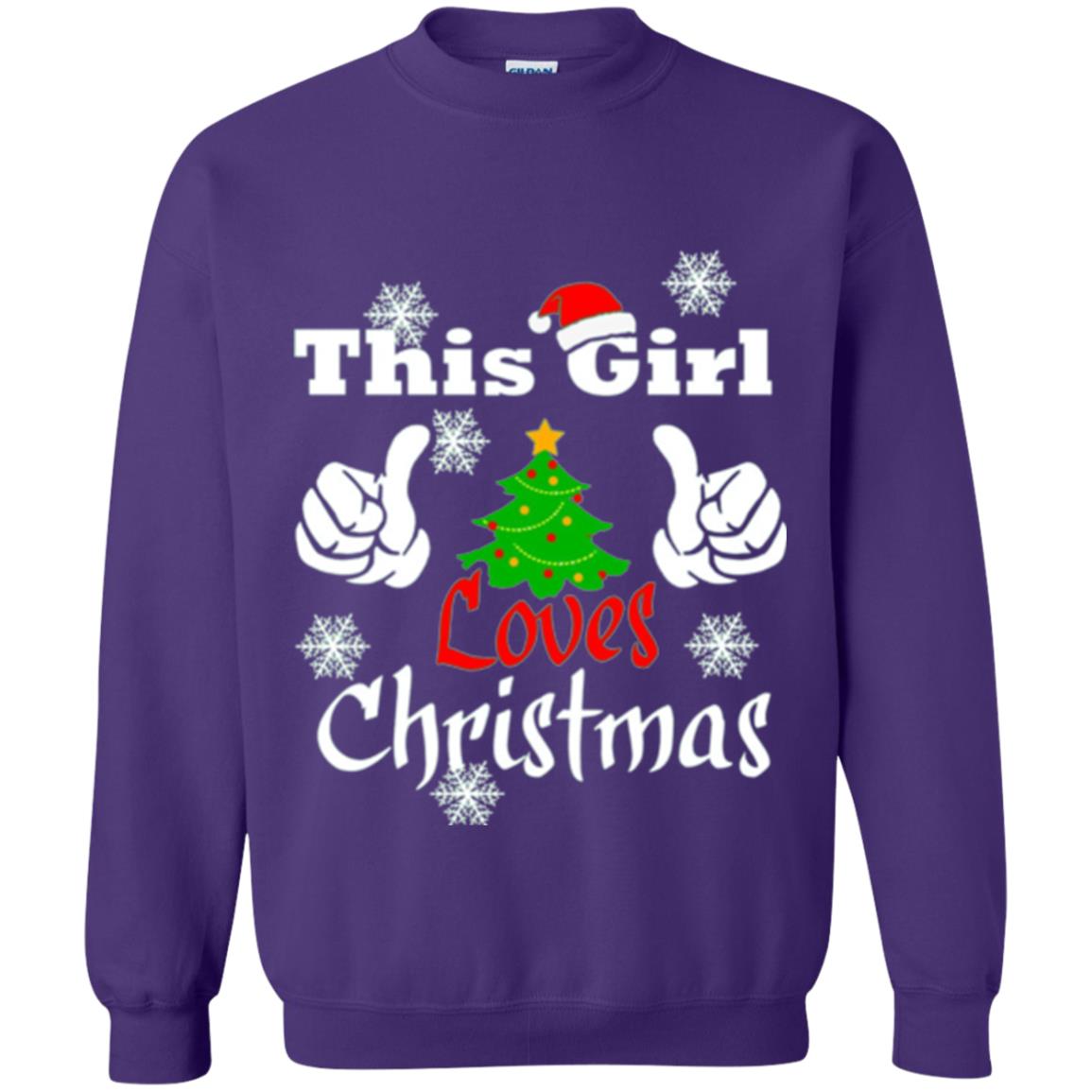Funny Christmas This Girl Loves Christmas T-shirt Purple