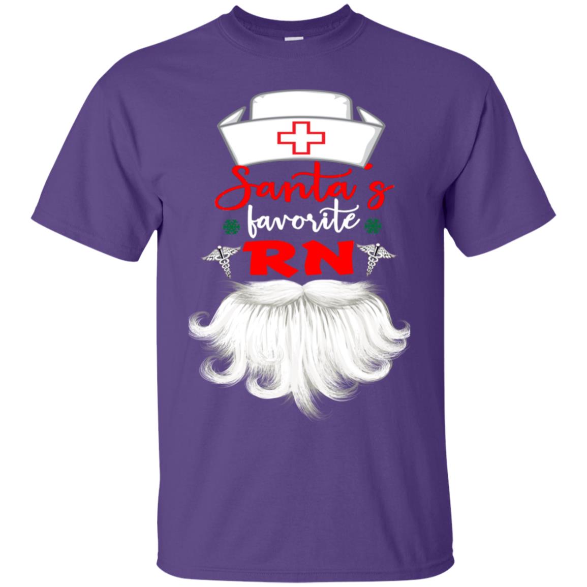 Santa's Favorite Rn Nursing Idea Shirt Purple