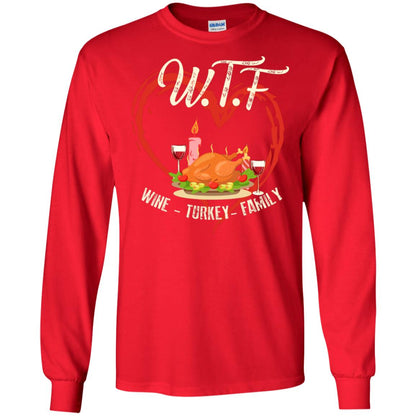 Turkey Wine Family Thanksgiving Drinking Gift Shirt For Family Red