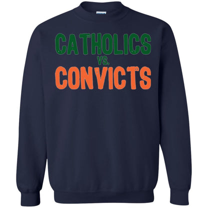 Football T-shirt Distressed Catholics Vs. Convicts 1988 Classic Navy