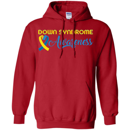 Yellow And Blue Ribbons Down Syndrome Awareness T-shirt Red
