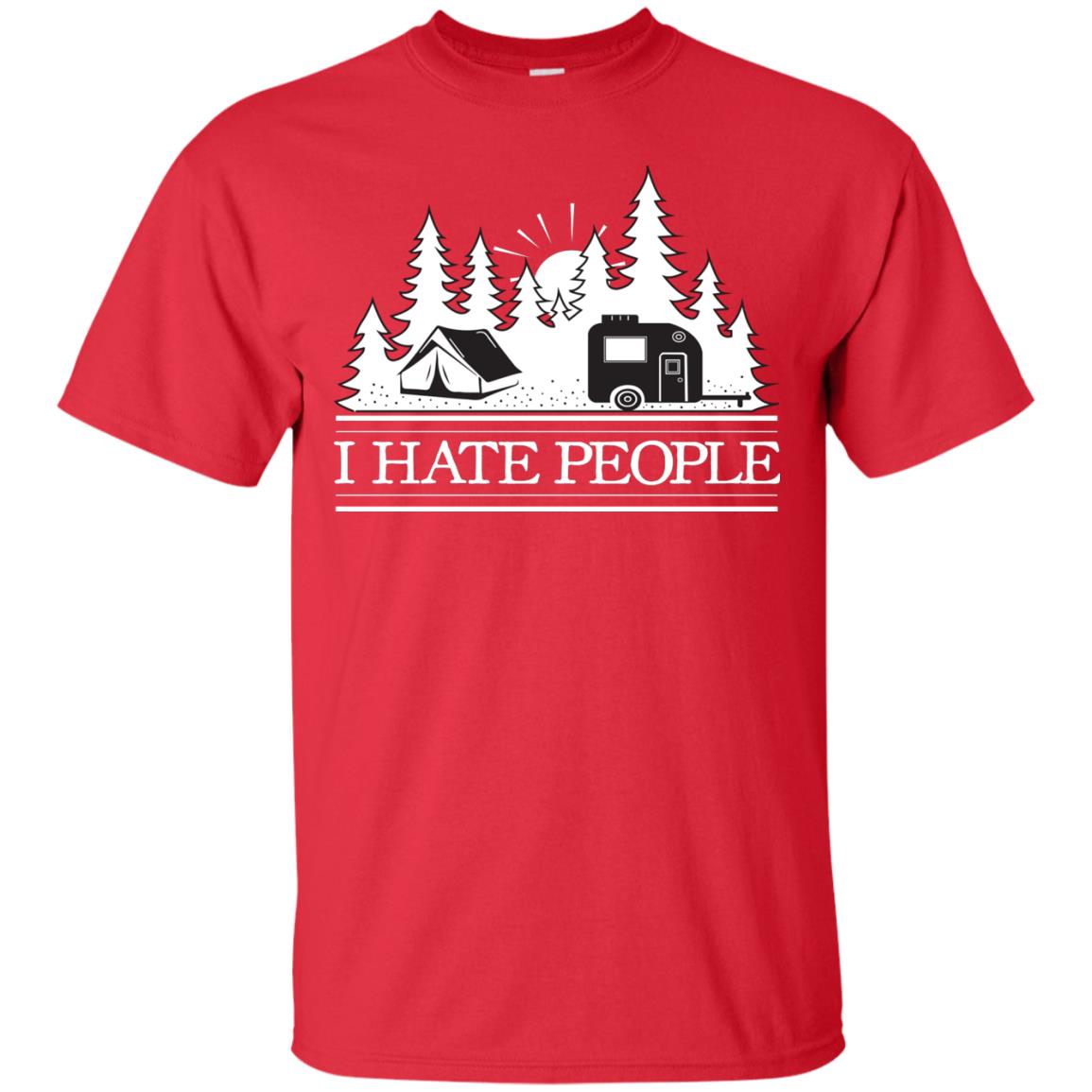 I Hate People Camping Lover Shirt Red