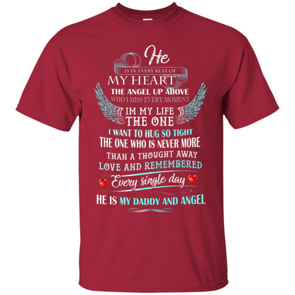 He Is In Every Beat Of My Heart The Angel Up Above He Is My Dad And Angel Shirt Cardinal