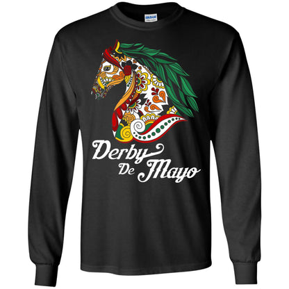 Derby Cinco De Mayo Floral Horse Race T-shirt Black