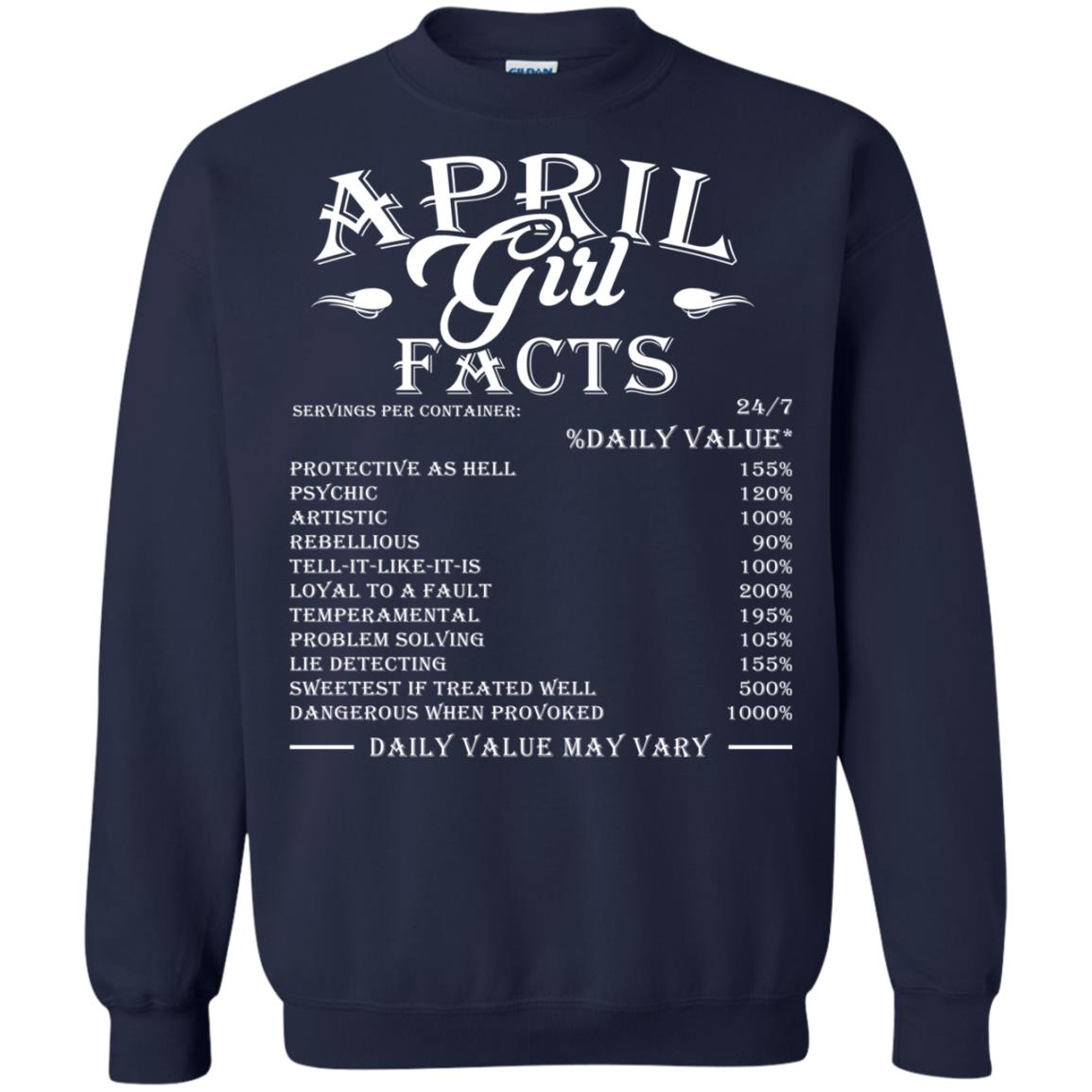 April Girl Facts T-shirt Navy