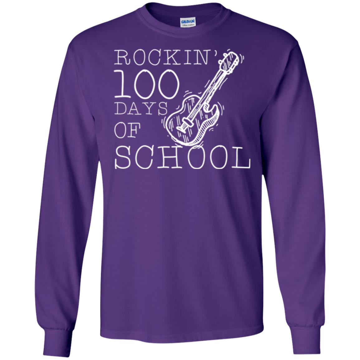 Rockin_ 100 Days Of School Teachers Students T-shirt Purple