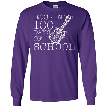 Rockin_ 100 Days Of School Teachers Students T-shirt Purple