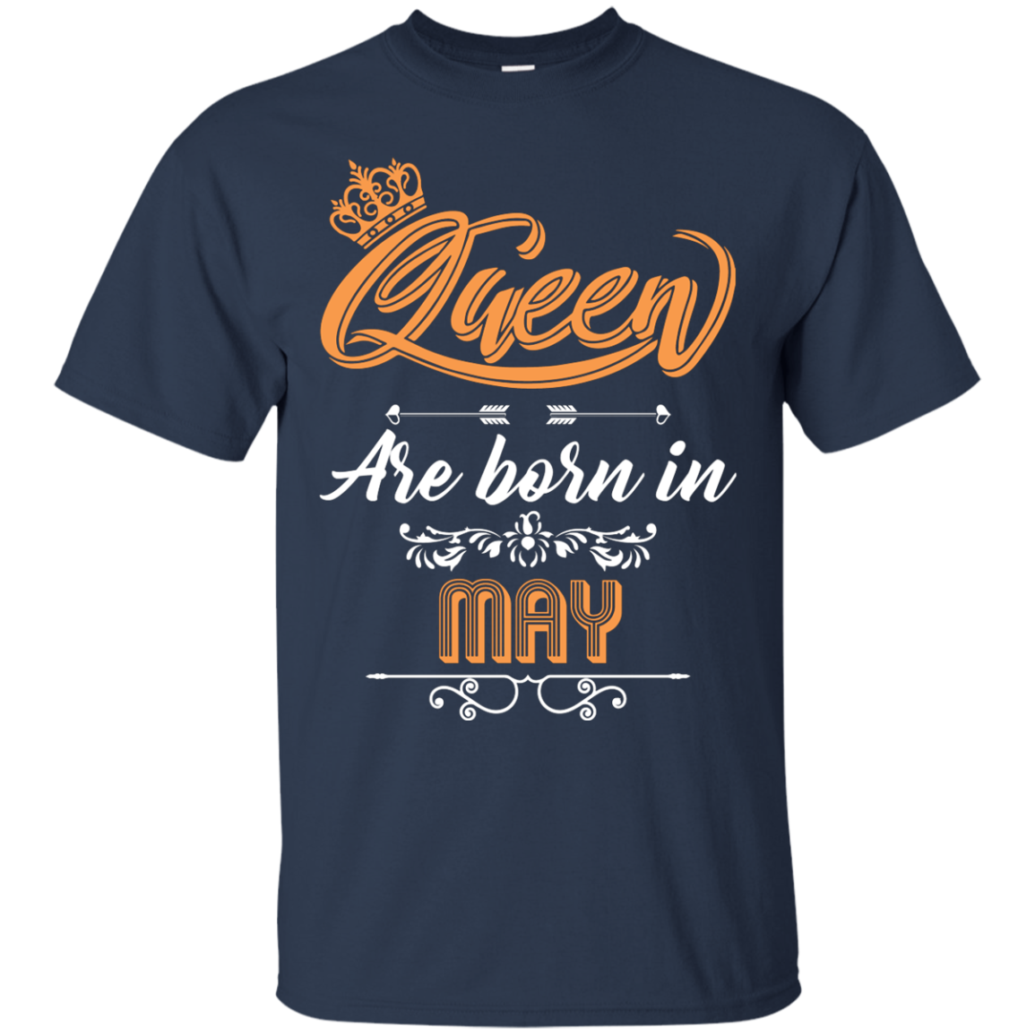 Brithday T-Shirt Queen Are Born In May Navy