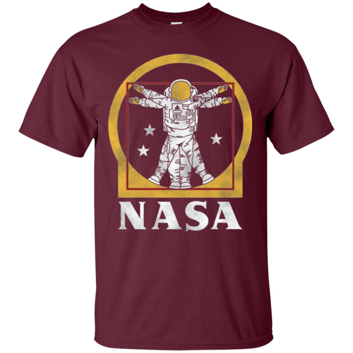 Vitruvian Astronaut T-shirt Maroon
