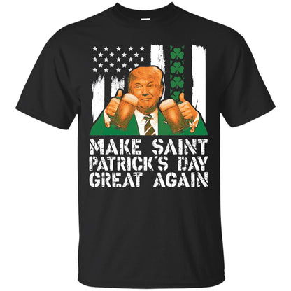 Make St Patrick_s Day Great Again Funny Trump T-shirt Black