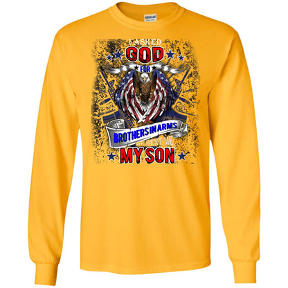 God Sent Me My Veteran Son Daddy T-shirt Gold