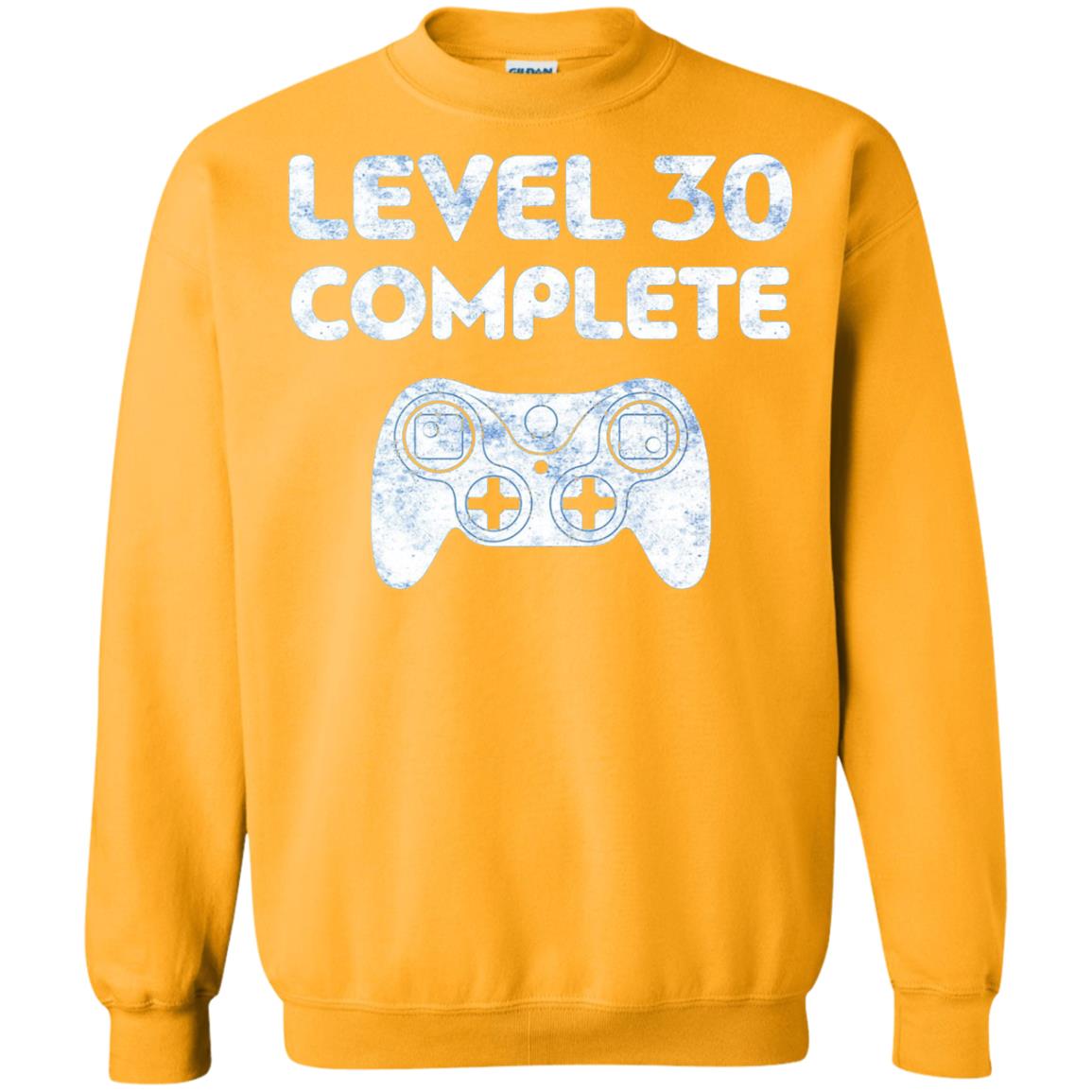 Level 30 Complete Video Gamer 30th Birthday Shirt Gold
