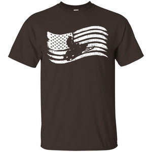 Snowmobile Rider T-shirt American Flag