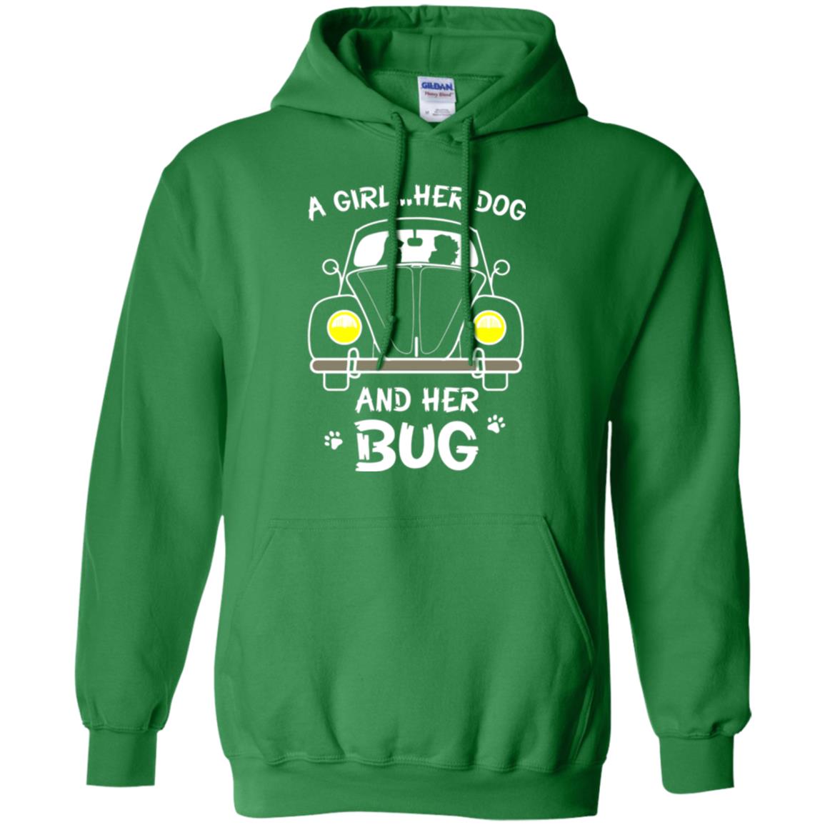 Dog Lover T-shirt A Girl Her Dog And Her Bug Irish Green