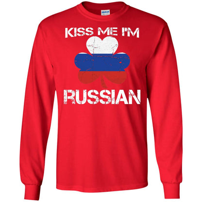 Kiss Me Russian Distressed St. Patrick_s Day 2018 T-shirt Red