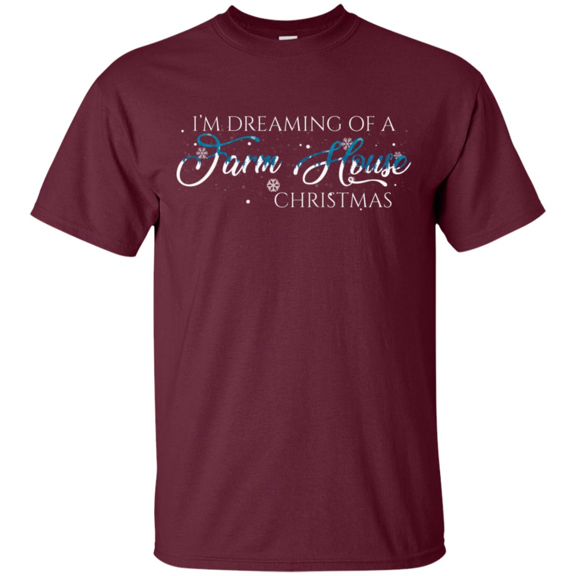 I'm Dreaming Of A Farm House Christmas X-mas Gift Shirt Maroon