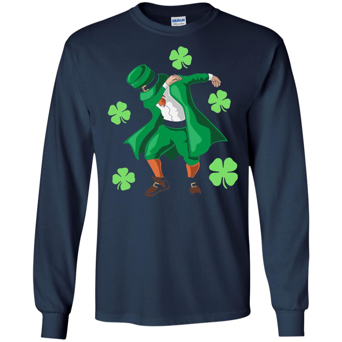 Funny Dabbing Leprechaun St. Patricks Day T-shirt Navy