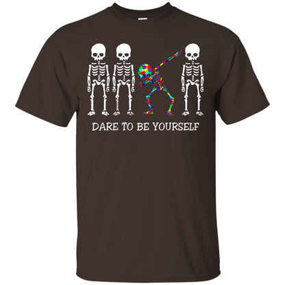 Dare To Be Yourself Autism Awareness T-shirt Dark Chocolate